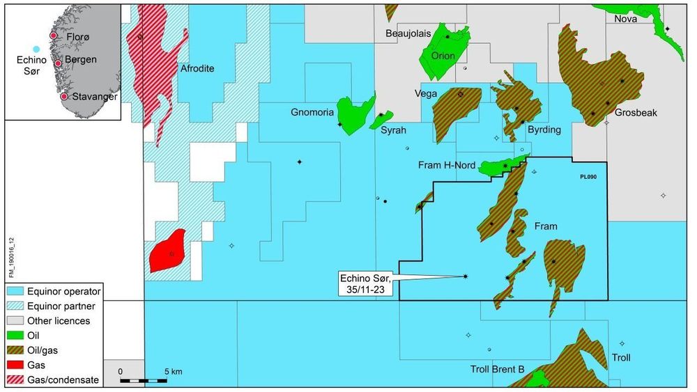 Equinor og partnerne har funnet olje og gass i Echino Sør i Nordsjøen, med utvinnbare ressurser på opptil 100 millioner fat olje og gass.