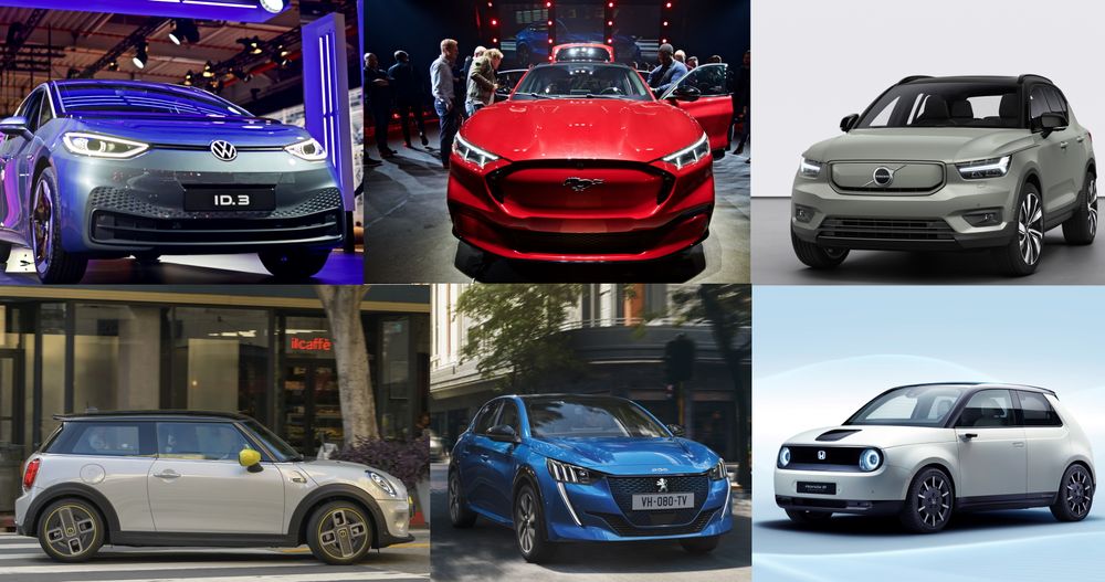 Volkswagen, Ford Mustang, Volvo, Mini Cooper, Peugeot og Honda leverer alle nye elbilmodeller til det norske markedet i 2020.