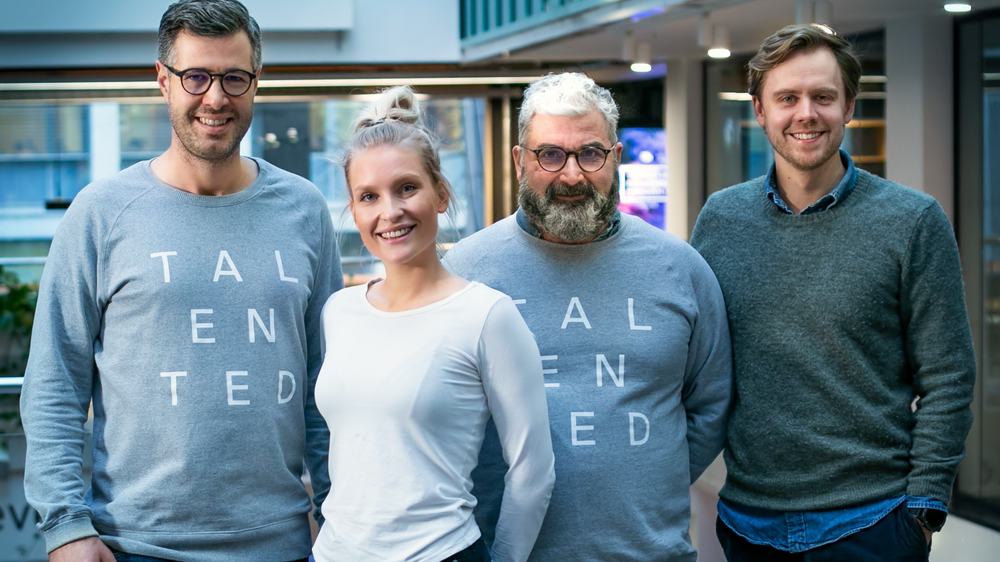 Teamet hos Talented Norge er klare for å rydde opp i det norske rekrutteringsmarkedet. F.v.: Isaac Gray, Kristin Haga, Svein Sørensen og Erlend Stokke. 