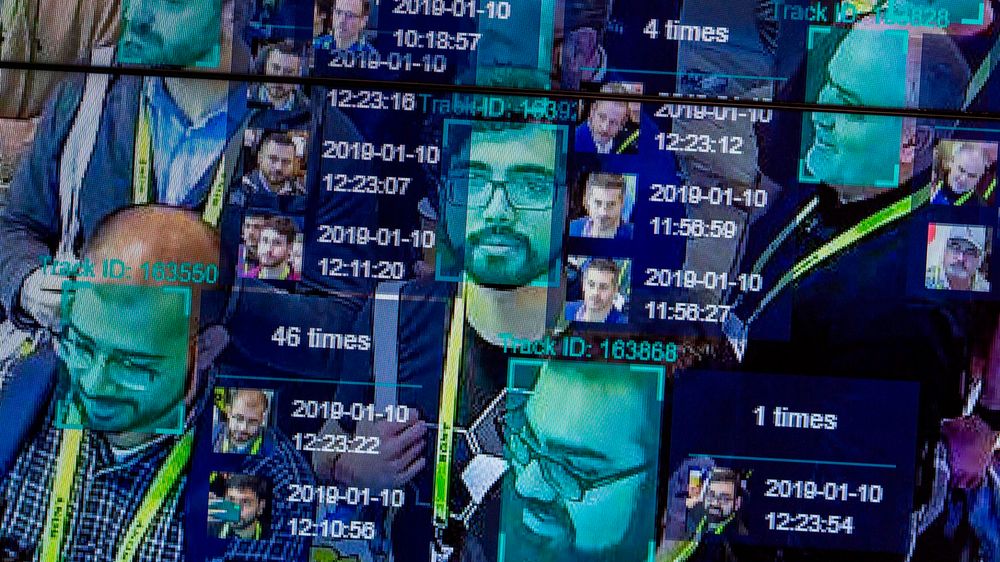 Illustrasjonsbilde tatt fra en live-demonstrasjon av ansiktsgjenkjenningsteknologi Las Vegas under CES-konferansen i fjor.