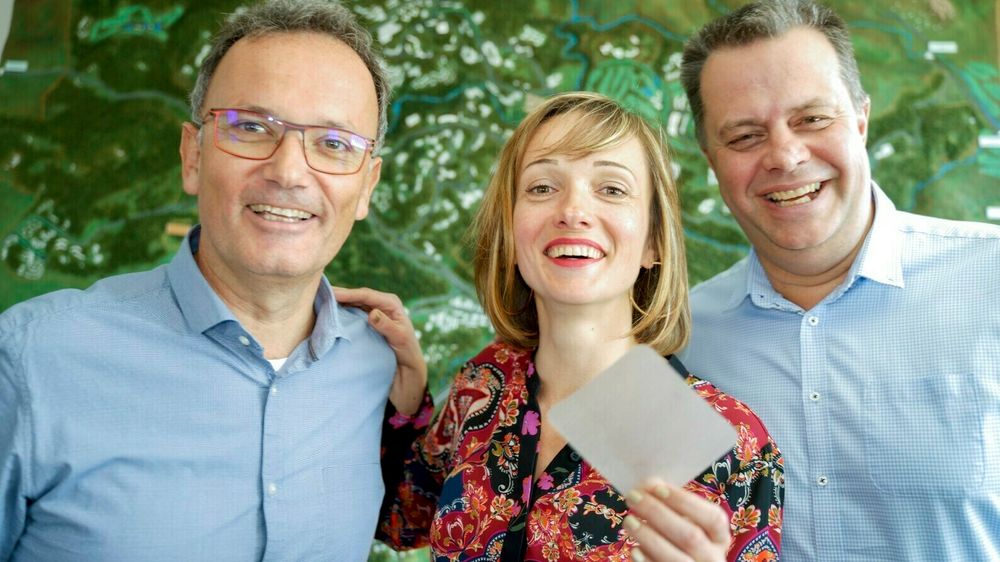 Jean-Henri Suso (t.v.), Jevgenija Purane og Ralf Schmidt fra Biovotec bruker Sophia Antipolis som springbrett for å kapre det europeiske markedet.