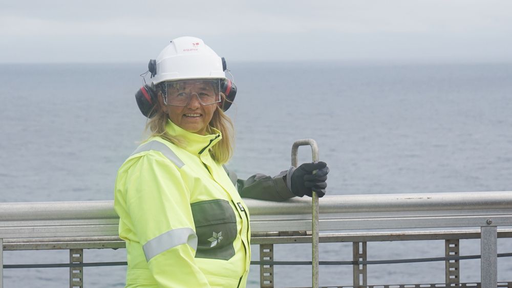 Margareth Øvrum, som var Equinors første kvinnelige plattformsjef, gir seg i selskapet. Her er hun på Johan Sverdrup-plattformen i Nordsjøen. 