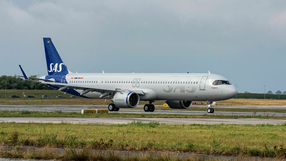 Det første av tre A321LR som SAS leaser fra ALC ble levert i Hamburg torsdag 15. oktober.