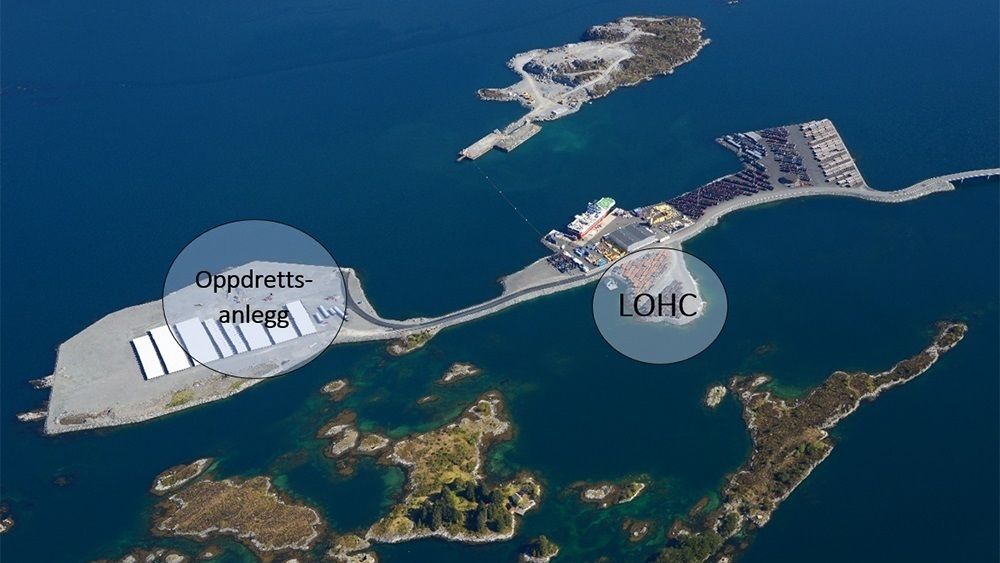 Her er det markert hvor INC Invest og Sogn og Fjordane Energi gjennom selskapet Hyfuel vil bygge hydrogenoljenlegget (LOHC).