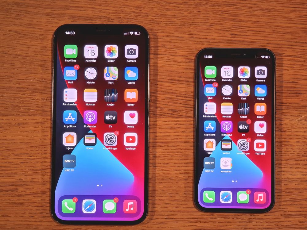 Max og mini: iPhone 12 kommer i modeller som varierer fra 6,9 tommers skjerm ned til mini med 5,4 tommer. 