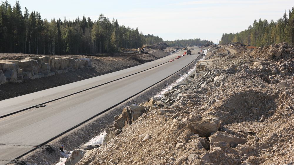 Fra byggingen av riksvei 3/25 i Innlandet i 2019. 