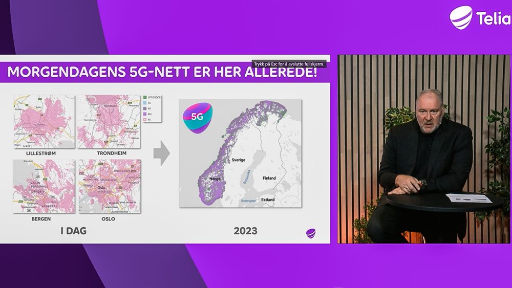 Bygger raskt: Administrerende direktør i Telia Norge, Stein-Erik Vellan, legger fram utbyggingsplaner for det nye 5G-nettet, som også inkluderer en dobling av 4G-kapasiteten.