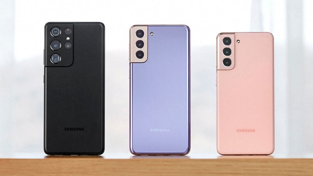 Ny toppfamilie: S21 er Samsungs nye toppmobiler som legger seg foran Apples iPhone 12 i spesifikasjoner og litt under i pris.