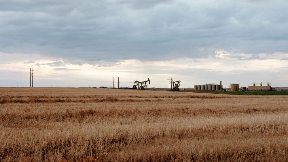 Oljefelt i Bakken-området, Nord-Dakota.