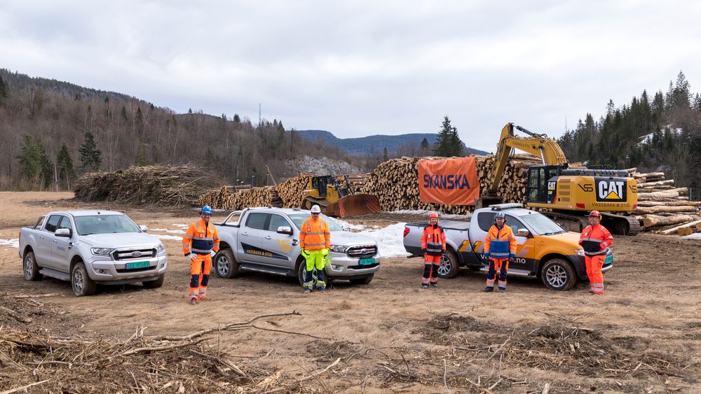 I startgropa:  Fra venstre Bjarte Næss (Skanska), Richard Hafver (Skanska), May Bente Hiim Sindre (SVV), Trond Pettersen Valeur (Skanska) og Ingunn Foss (SVV).