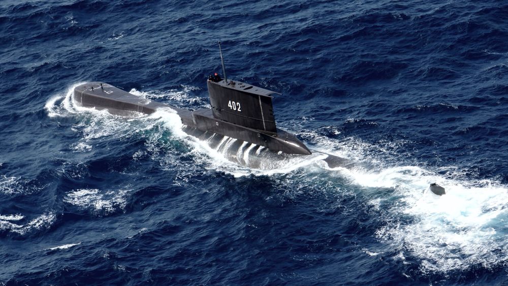 Den savnede indonesiske ubåten KRI Nanggala på et bilde fra 2014.