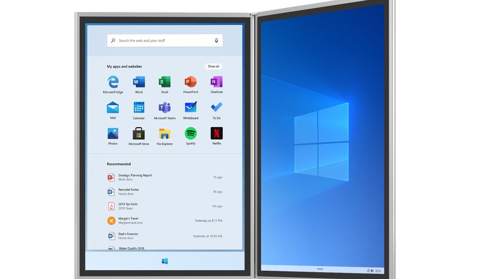 Windows 10X ble opprinnelig designet for enheter med to skjermer.