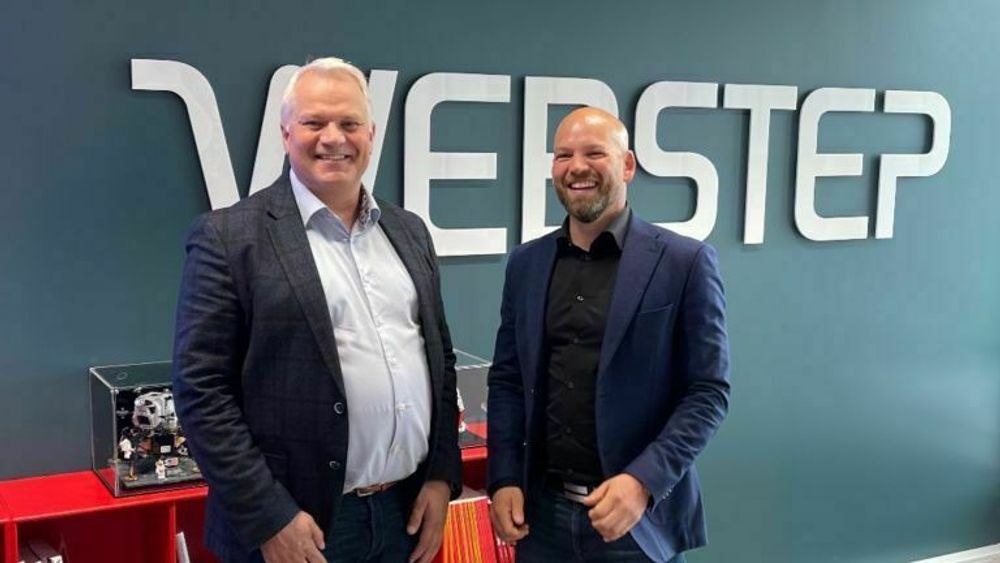 God stemning og lyse utsikter. Dagfinn Haslebrekk (til høyre) tar over etter Save Asmervik som leder for Websteps avdeling i Trondheim.