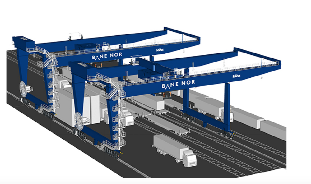 To nye, halv-automatiserte kraner er ventet til Alnabru godsterminal i Oslo i 2022.