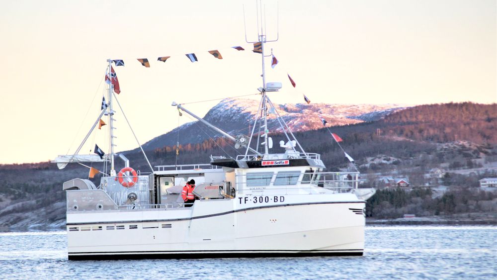 Den foreløpig siste hybridsjarken fra Selfa, 11 meter lange «Solheim», som nå er i drift utenfor Båtsfjord i Finnmark.