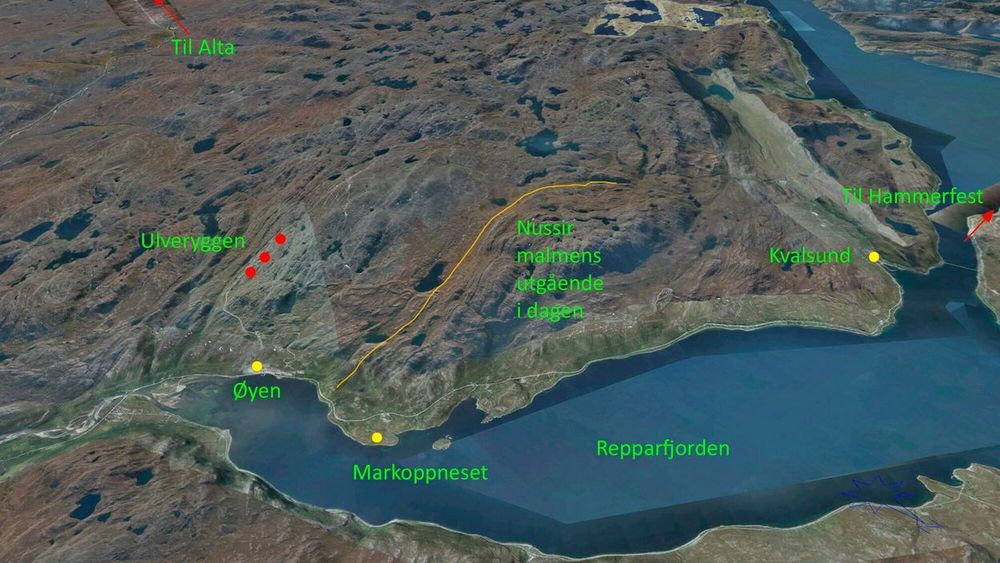 Selskapet Nussir har fått konsesjon til å drive en kobbergruve i Repparfjorden og dumpe avfallet rett i fjorden. 