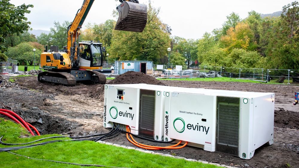 I Nygårsparken i Bergen har BKK/Eviny allerede begynt å bruke batteriet fra Northvolt.