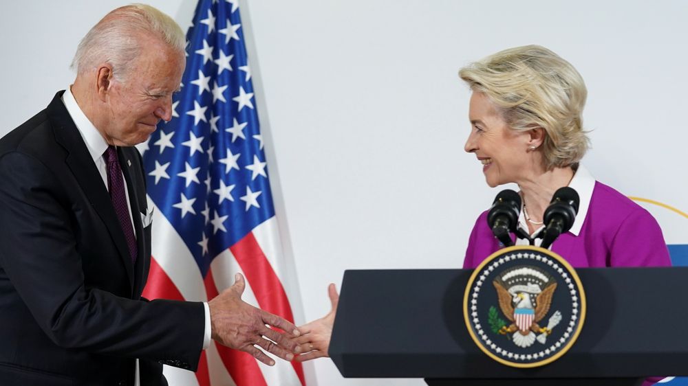 USAs president Joe Biden og EU-kommisjonens president Ursula von de Leyen under G20-møtet.