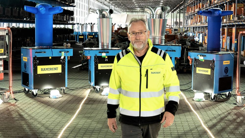Petter Johnsen leder arbeidet med ombygging av Ramirents varme- og tørkeaggregater, populært kalt koko-verk, fra diesel- til biodieseldrift.