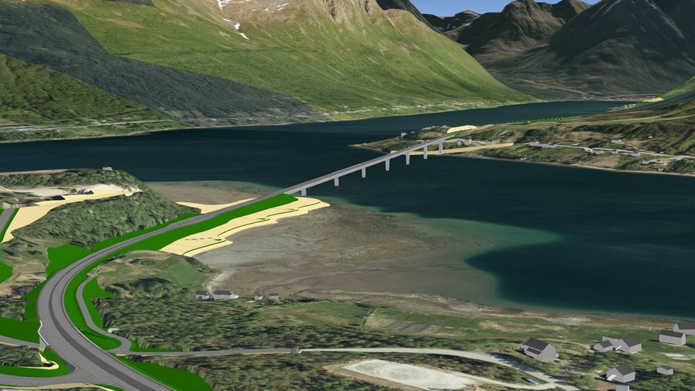 Den 870 meter lange Ramfjordbua er hovedkonstruksjonen i prosjektet.