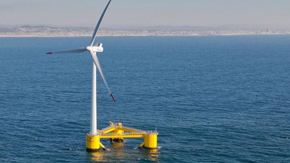 Aker Offshore Wind bruker flyteteknologien til Principle Powers, her testet utenfor Portugal.