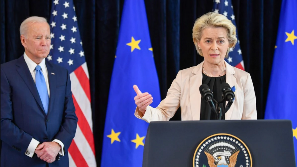 USAs president Joe Biden og EU-kommisjonens president Ursula von der Leyen.