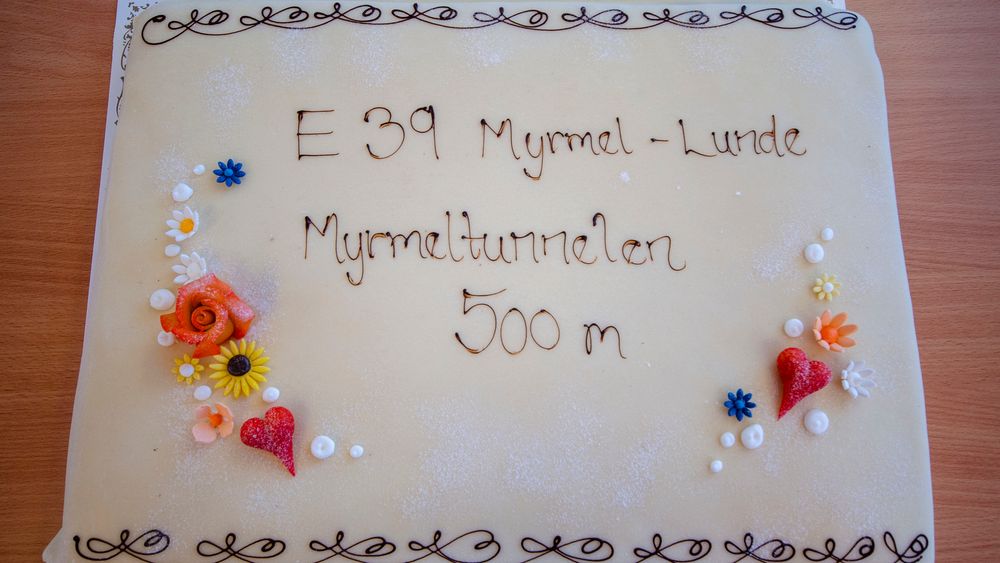 Halvveis-kake for Myrmeltunnelen.