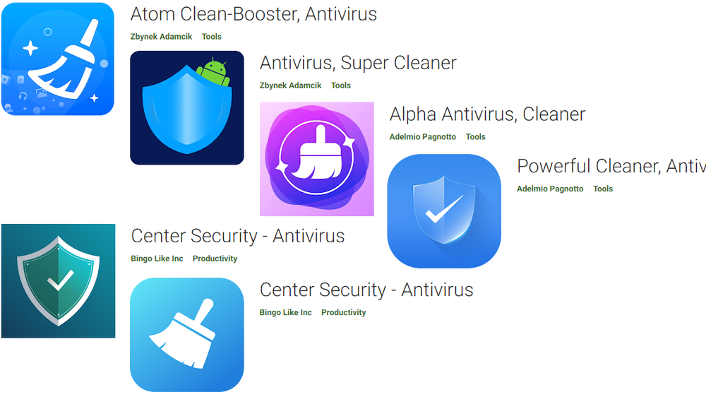 Disse antivirusprogrammene ble brukt til å spre Sharkbot-skadevaren på Google Play, men det kan være flere.