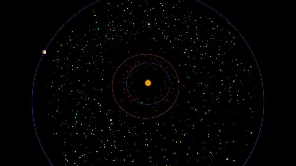 Asteroidebeltet vårt i «fugleperspektiv», som Nasa kaller det. 