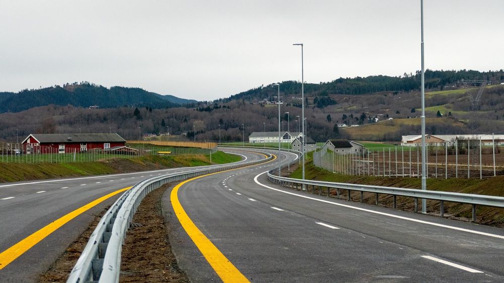 Ny E6 mellom Kvål og Melhus i Trøndelag.