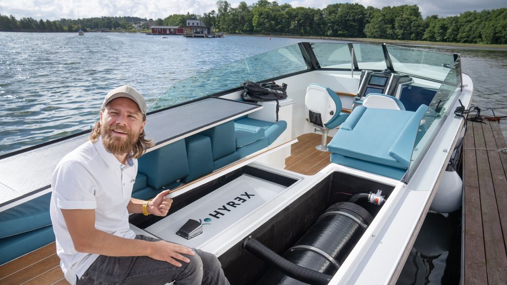 Hyrex 28 - verdens første hydrogen-elektriske fritidsbåt. Prosjektleder Stian Bogen