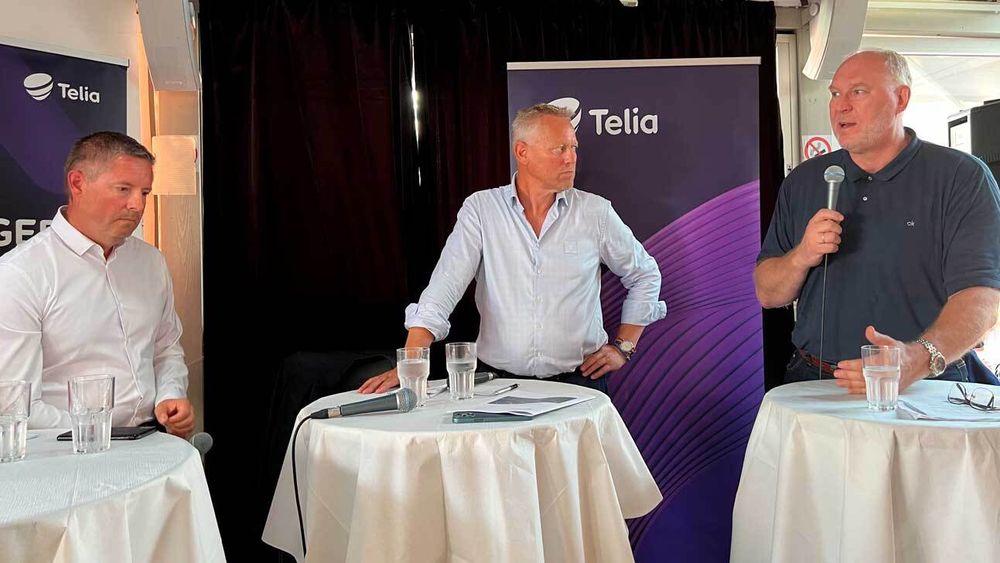 Kennet Nomeland i Forsvarsmateriell, Pål Wien Espen i Nasjonal kommunikasjonsmyndighet og Telia Norge-sjef Stein-Erik Vellan i samtale om 5G under Arendalsuka.