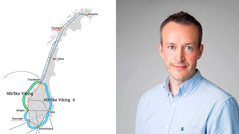 Daglig leder i N0r5ke Fiber, Stig Salater, forteller om planer for å bygge en fiberring mellom Trondheim og Oslo, ved hjelp av sjøfiber og fiber på land.