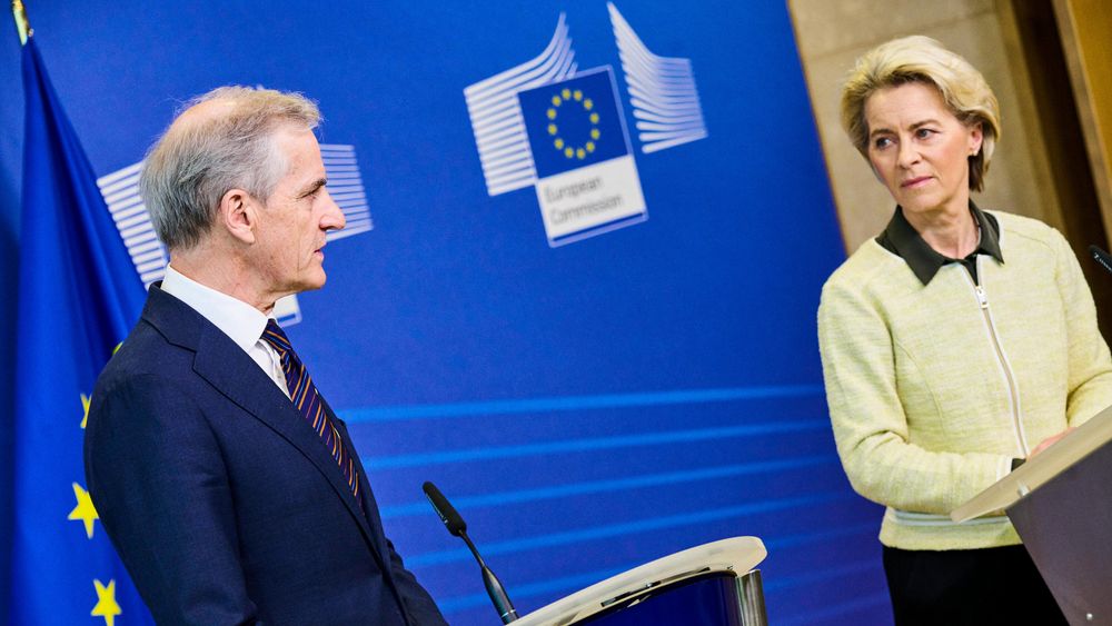 EU-kommisjonen Ursula von der Leyen åpner nå for at EU innfører et midlertidig pristak for gass. Norges statsminister Jonas Gahr Støre har vært negativ til dette i tidligere diskusjoner.