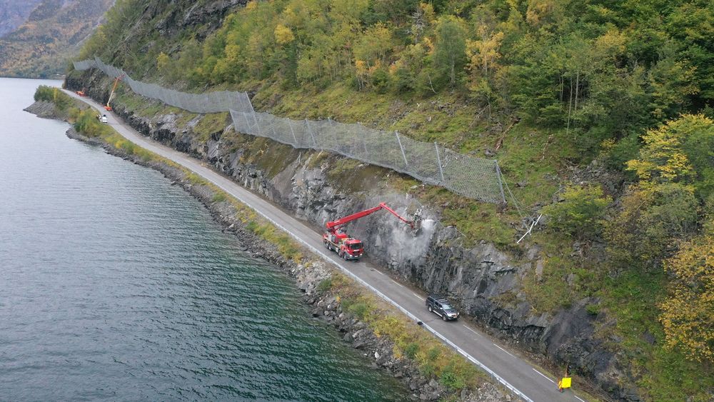 Visinor Fjell AS har stått for det krevende skredsikringsarbeidet i Ågothammaren. 