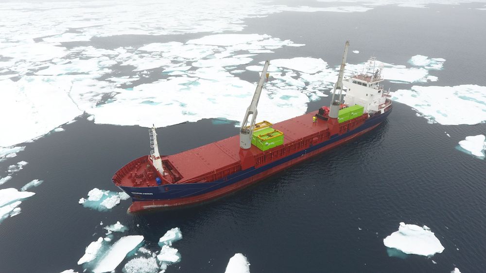 Lyden av skipet Norbjørn ble fanget opp av forskernes fiberkabelforsøk.