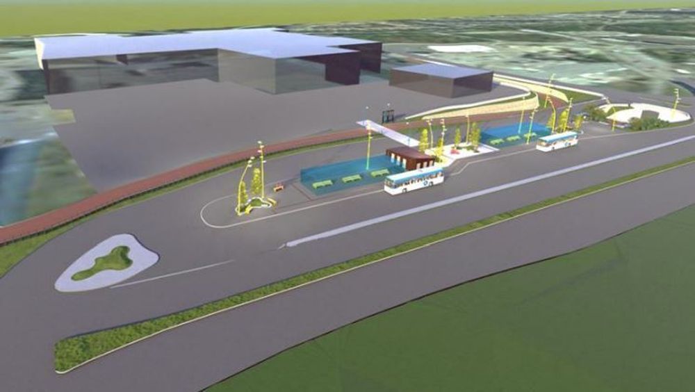 En modell av hvordan den nye terminalen er tenkt å se ut. 