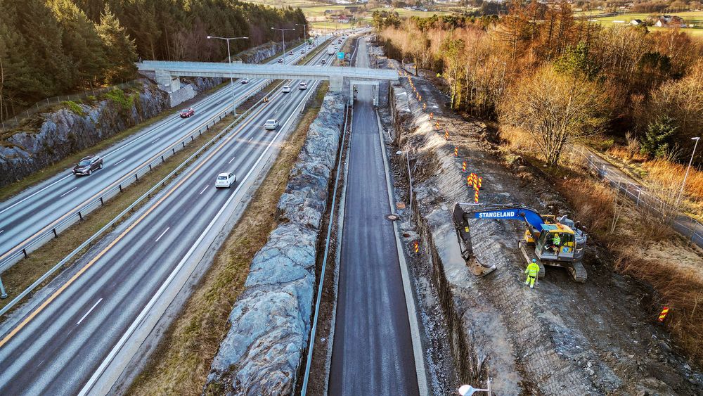 Sykkelstamveien går paralellt med motorveien E39 mellom Stavanger og Sandnes.