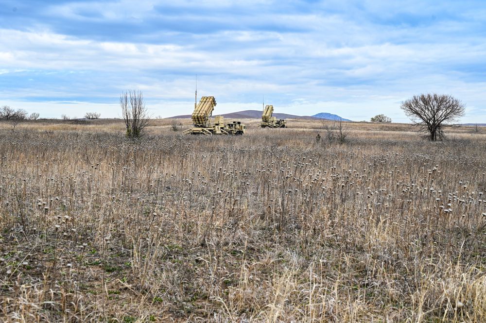 Ukrainske soldater under trening med amerikansk Patriot-luftvern ved den amerikanske Fort Sill-basen i Oklahoma i 2023.