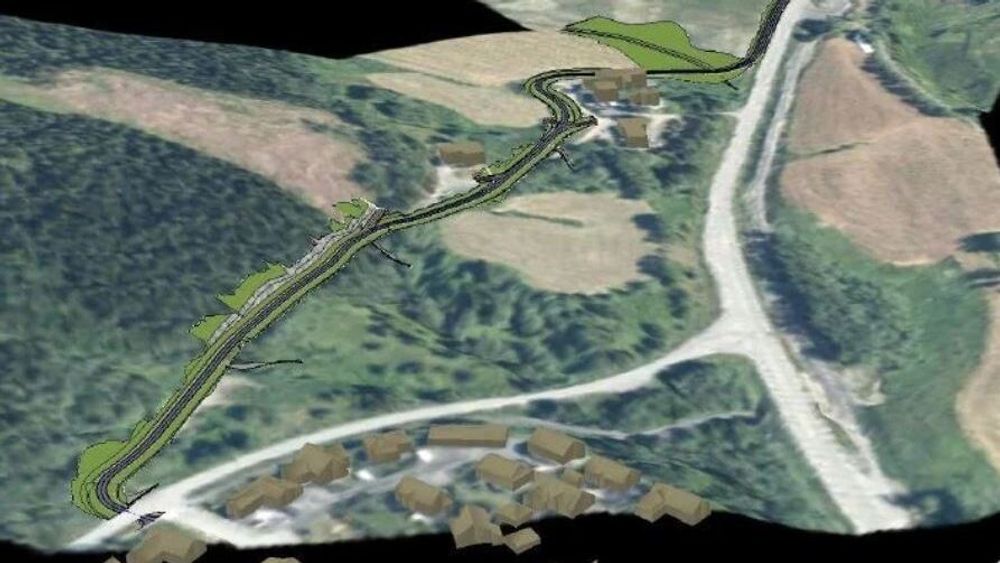 Slik vil den nye gang- og sykkelveien i Kulstaddalen bli.