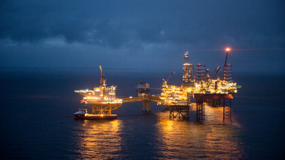 Ekofiskfeltet fotografert i 2019, ved 50-årsjubileet for oljefunnet i Nordsjøen.