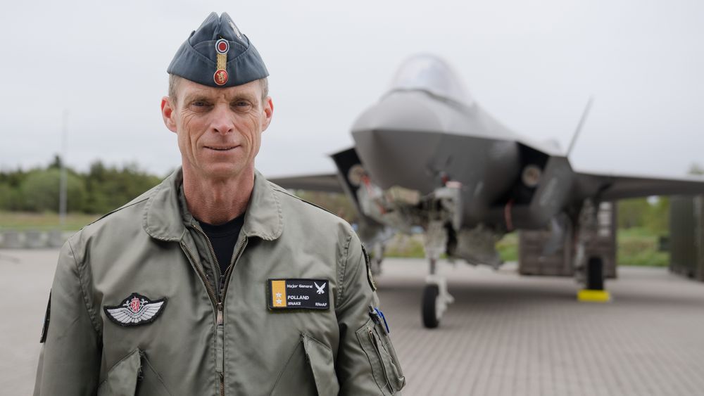 Rolf Folland er utnevnt som ny sjef for Militærmisjonen i Brussel. Han overtar jobben etter Louise Kathrine Dedichen. Folland har vært sjef for Luftforsvaret siden 2021. Her er han fotografert ved en tidligere anledning.