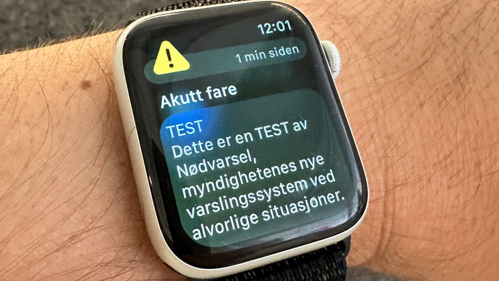 Slik så det ut for de som mottok nødvarselet på smartklokke. 