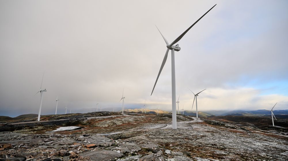 De omstridte vindturbinene på Roan vindkraftverk på Fosen i Trøndelag.