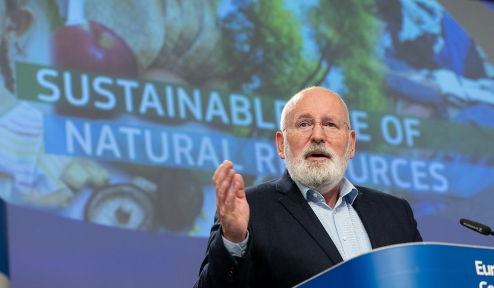 EU-kommisjonens visepresident, Frans Timmermans, la onsdag frem en pakke med EU-lover for mer bærekraftig ressursbruk.