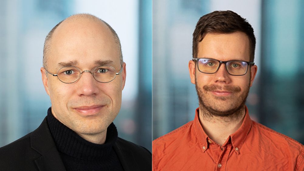 Kronikkforfatterne Andreas Ahlgren (til venstre) og Anders C. Sørby fra Sopra Steria mener Norge ligger bakpå når det gjelder utnytte mulighetene i kvanteteknologien.