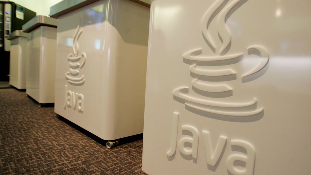 «Garbage collection»: Java-logoen på søppelkasser ved det daværende kontoret til Sun Microsystems i Menlo Park, California. Bildet er fra 2007, og både Sun og Java ble kjøp av Oracle tre år senere.
