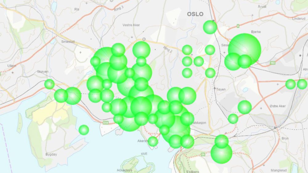 Kart over hvor den bedragerisiktede studenten skal ha operert i Oslo.