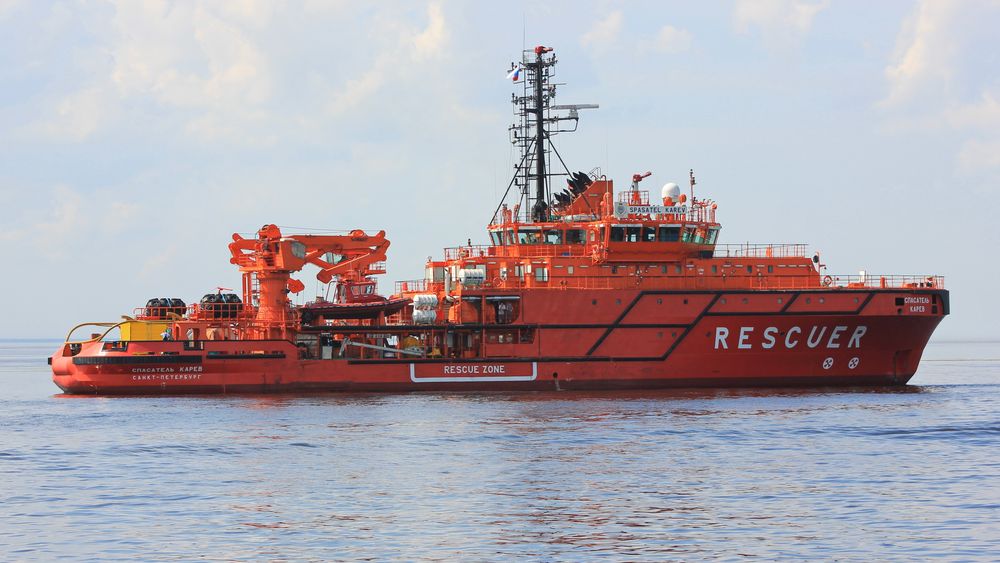 Det russiske fartøyet Spasatel Karev er nå i ferd med å reparere den russiske Baltika-kabelen mellom Russland og Kaliningrad-enklaven. Bildet er tatt tidligere.