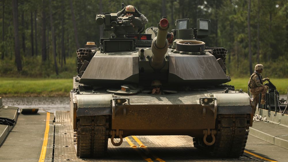 M1A2 SEPv3 Abrams-stridsvogn tilhørende 1st Armored Brigade Combat Team, 3rd Infantry Division under en øvelse ved Fort Stewart i delstaten Georgia 20. september 2023.